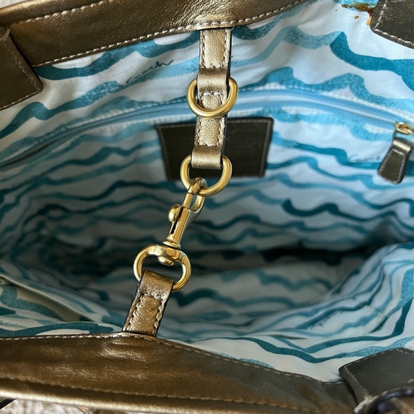 Rare! Coach Audrey Starfish Tote.  Gold trim, embellished design.  Style 17024 - Picture 5 of 11